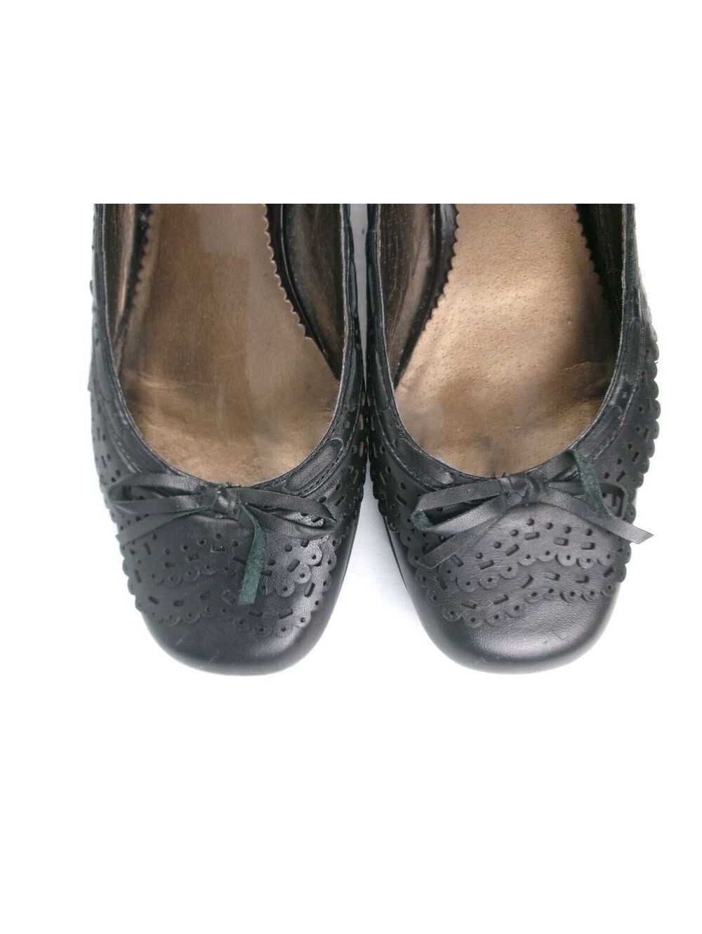 Kenneth Cole Reaction Save The Date Black Leather Wedge Pumps 7.5